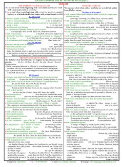 English Grammar Tables - Advanced Level English grammar tables 